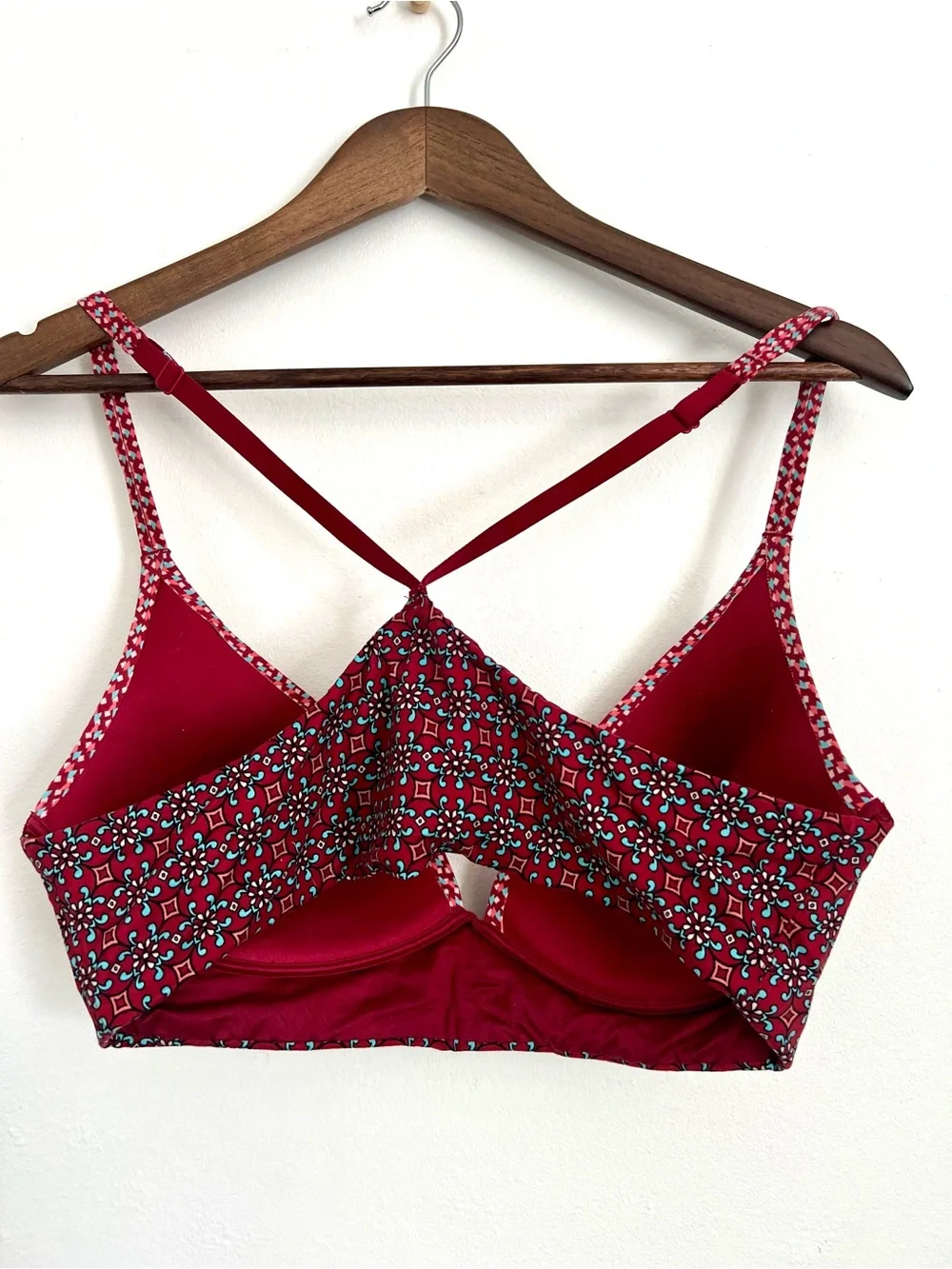 Victoria’s Secret Lightly Lined Plunge Bikini Top 36C Mixed Print